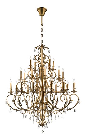 Crystal Chandelier in Antique Gold with Clear Crystal .jpg