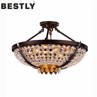 Iluminação de teto de cristal clássico